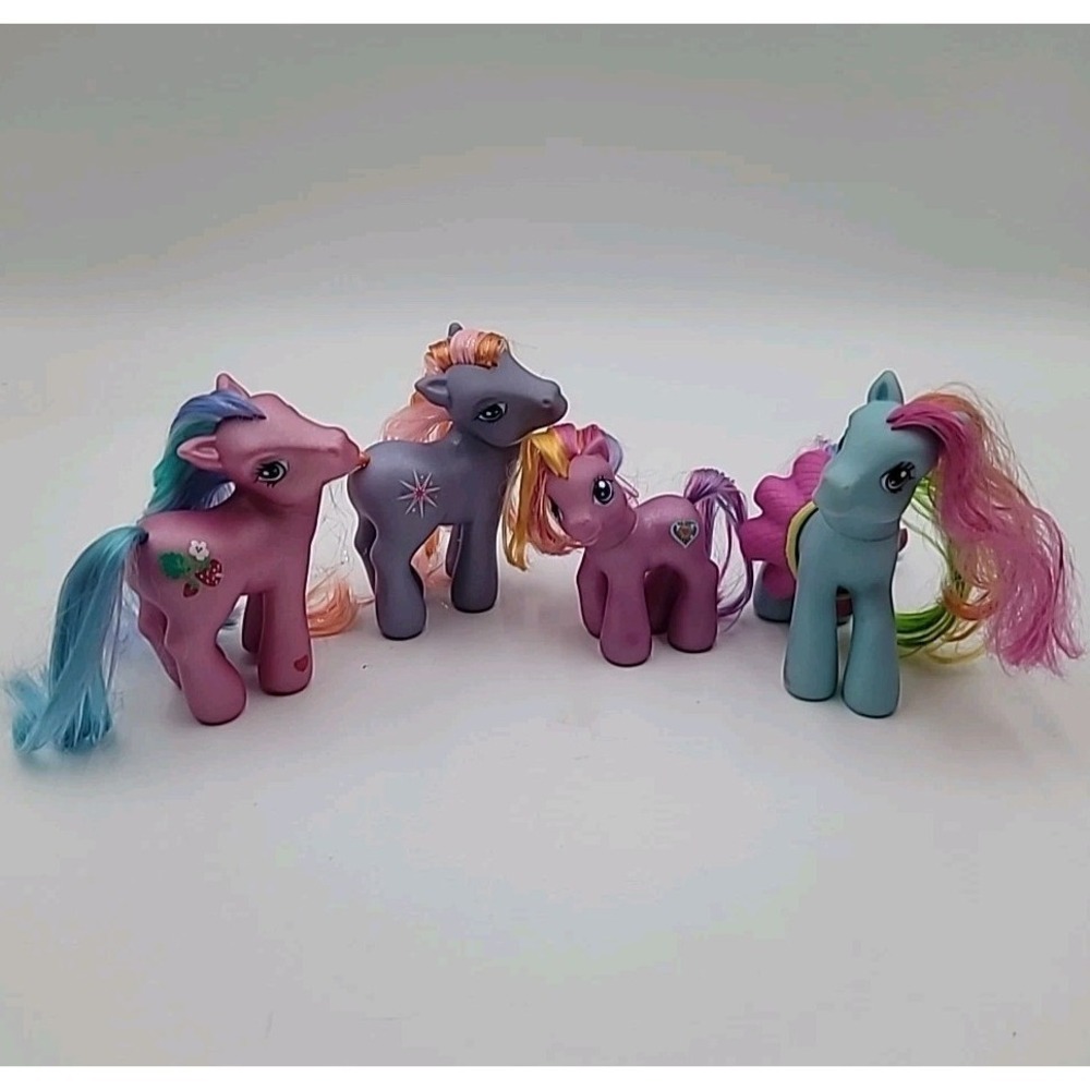 4 VTG My Little Pony MLP G3 Lot 2002 Strawberry Crystal Lake Sun Sparkle Dash